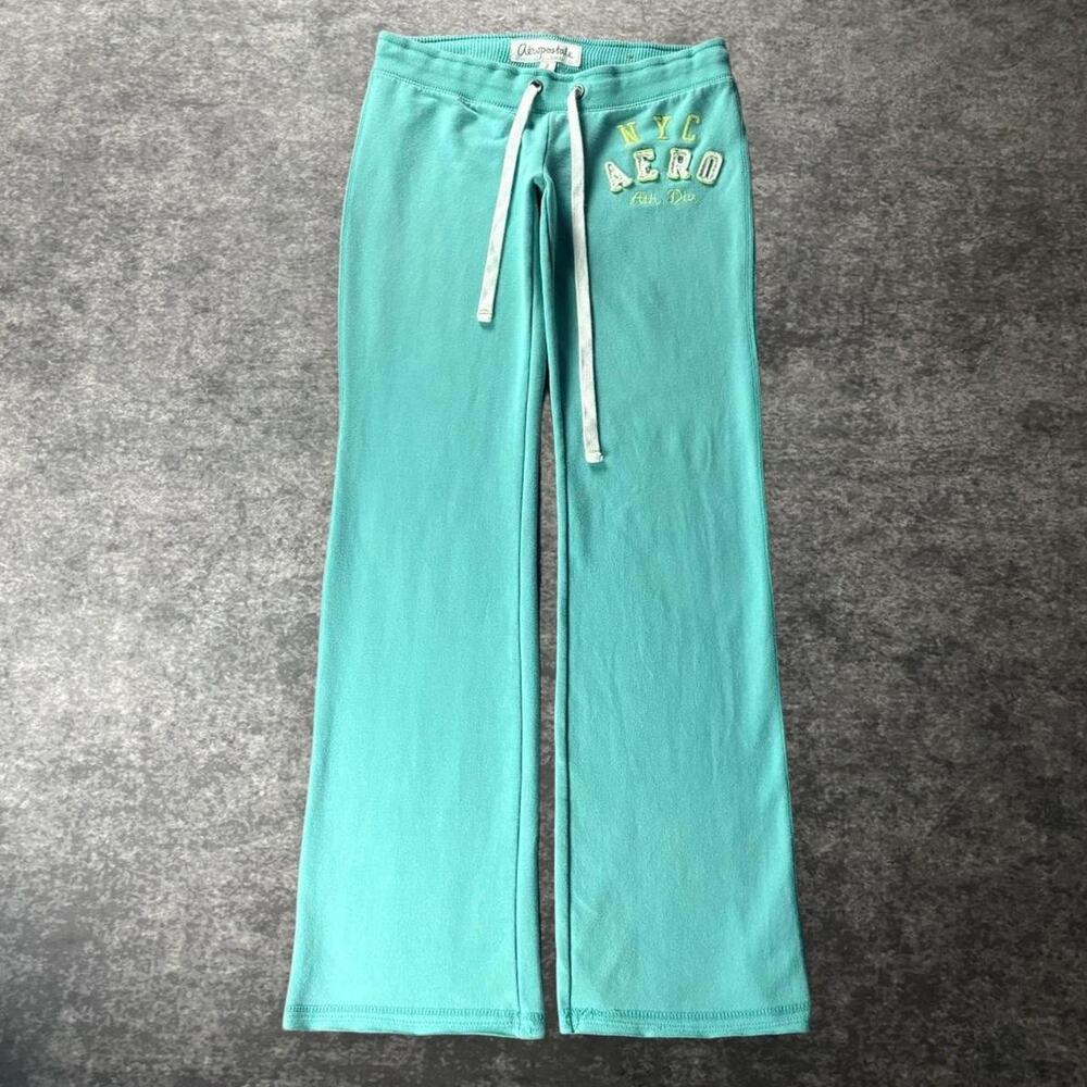 Aeropostale Starlet Sweatpants Womens Small Short Teal Flare NYC Aero 2013